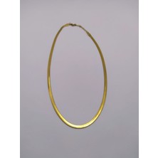 316L Çelik Gold Renk Vip Özel Seri Italyan Kalın Balık Sırtı 45 cm Zincir Kadın Kolye