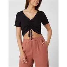 Alisim Büzgülü Crop T-Shirt