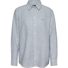 Tommy Jeans Normal Gömlek Yaka Mavi Kadın Gömlek DW0DW202920A8