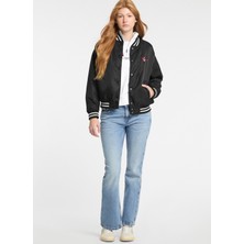 Guess Jeans Siyah Kadın Ceket Gj Bomber Jkt Wıth Embroıdery