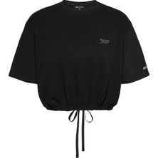 Tommy Jeans Bisiklet Yaka Siyah Kadın T-Shirt DW0DW20324BDS