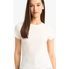 DeFacto Fitted Basic Beyaz Tişört F3486AXNS