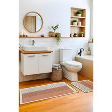 Evdek Striped Spring 2'li Banyo Paspas Takım