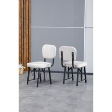 Hayat Serisi Mutfak Sandalyesi, Yemek, Bahçe, Kafe, Modern Sandalye 4 Adet - Krem