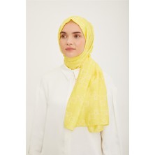 Armine Trend Sarı Geometrik Desen Pure Lina Şal 15 - 23061