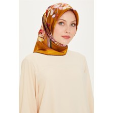 Armine Çiçek Desenli Sura Saf İpek Eşarp 9215D 81 50