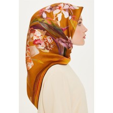 Armine Çiçek Desenli Sura Saf İpek Eşarp 9215D 81 50