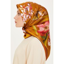 Armine Çiçek Desenli Sura Saf İpek Eşarp 9215D 81 50