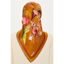 Armine Çiçek Desenli Sura Saf İpek Eşarp 9215D 81 50