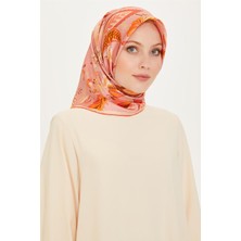 Armine Çiçek Desenli Twill Saf İpek Eşarp 9227D 05