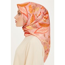 Armine Çiçek Desenli Twill Saf İpek Eşarp 9227D 05