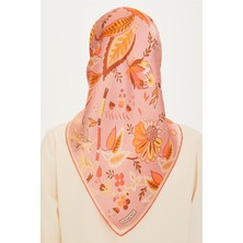 Armine Çiçek Desenli Twill Saf İpek Eşarp 9227D 05