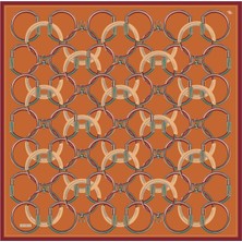 Armine Klasik Desenli Twill Saf İpek Eşarp 9203D 89