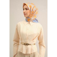 Armine Klasik Desenli Saf İpek Twill Eşarp 9343D 35