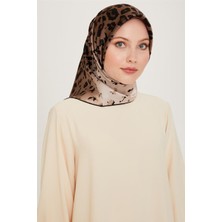 Armine Leopar Desenli Sura Saf İpek Eşarp 9249D 02 03