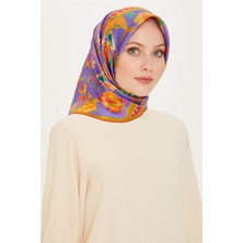 Armine Çiçek Desenli Twill Saf İpek Eşarp 9227D 07