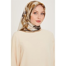 Armine Obje Desenli Sura Saf İpek Eşarp 9253D 37 33