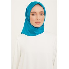 Armine Tivil Turkuaz Düz Renk İpek Eşarp 10D02 - 89