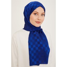 Armine Trend Jakarlı Saks MavisiDama Desen Diamond şal 2 - 1842