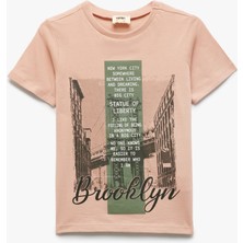 Koton Pamuklu Baskılı Bisiklet Yaka Kısa Kollu Tişört