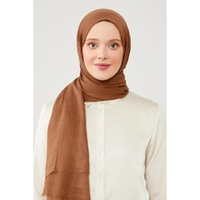 Levidor A.Kahve Buruşuk Kumaş Hawai Şal