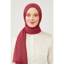 Levidor Mürdüm Buruşuk Kumaş Hawai Şal