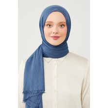 Levidor Lacivert Buruşuk Kumaş Hawai Şal