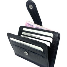 Self Leather Kapaklı Hakiki Deri Kartlık Siyah