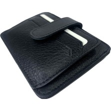 Self Leather Kapaklı Hakiki Deri Kartlık Siyah