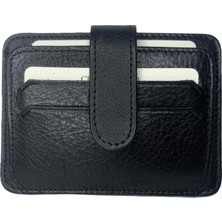 Self Leather Kapaklı Hakiki Deri Kartlık Siyah