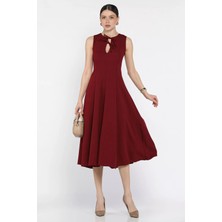 Ön Bağlamalı Sıfır Kol Elbise P-00016145