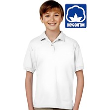 Tezzgelsin Erkek Çocuk %100 Pamuklu Polo Yaka T-Shirt Günlük ve Okul Uniforma Okul T-Shirt