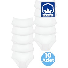Tezzgelsin Kadın Yüksel Bel %100 Pamuklu 10'lu Fitilli  Bato Külot Kadın 10'lu Külot
