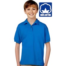 Tezzgelsin Erkek Çocuk %100 Pamuklu Polo Yaka T-Shirt Günlük ve Okul Uniforma Okul T-Shirt