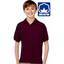 Tezzgelsin Erkek Çocuk %100 Pamuklu Polo Yaka T-Shirt Günlük ve Okul Uniforma Okul T-Shirt