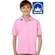Tezzgelsin Erkek Çocuk %100 Pamuklu Polo Yaka T-Shirt Günlük ve Okul Uniforma Okul T-Shirt