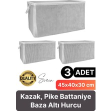 3 Adet Çok Amaçlı Kazak Pike Battaniye Kıyafet Hurcu Dolap Düzenleyici Yerden Tasarruf Baza Altı