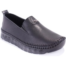 Dagoster DZA07-63114 Siyah Ortopedik Günlük Deri Kadın Ayakkabı