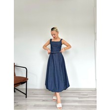 Kadın Denim Balon Etek Mavi