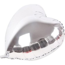 Gümüş Kalp Folyo Balon 45 Cm.