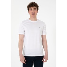 U.S. Polo Assn. Erkek Regular Fit Bisiklet Yaka Beyaz Basic Tişört 50297999-VR013