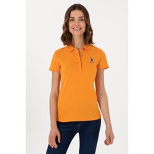 U.S. Polo Assn. Kadın Turuncu Basic Polo Yaka Tişört 50300896-VR051