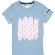 U.S. Polo Assn. Erkek Çocuk Mavi Bisiklet Yaka Tişört 50307266-VR036