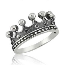 Gümüş Kral Tacı Yüzük