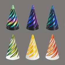 3D Baskılı Spiral Koni Oyuncak Heykeli Geçmeli Piramit Oyuncak Mini Girdap Iplik Illüzyonu (Yurt Dışından)