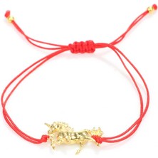 Nusret Takı 925 Ayar Gümüş Kırmızı Ipli At Bileklik