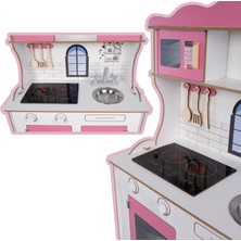 Eğitici Çocuk Oyun Mutfağı - Pembe - Ahşap oyuncak - oyuncak 