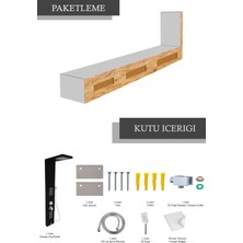 Tuscon Teak Ağacı Mafsallı Masajlı Duş Sistemi , Duş Paneli , Robot Duş ,duş Başlığı , Batarya