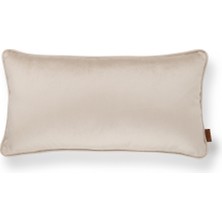 HoHo Decor Lara Modern Keten & Nubuk Kombin 35*65 Biyeli Kırlent Krem