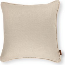 HoHo Decor Lara Modern Keten & Nubuk Kombin 50*50 Biyeli Kırlent Krem